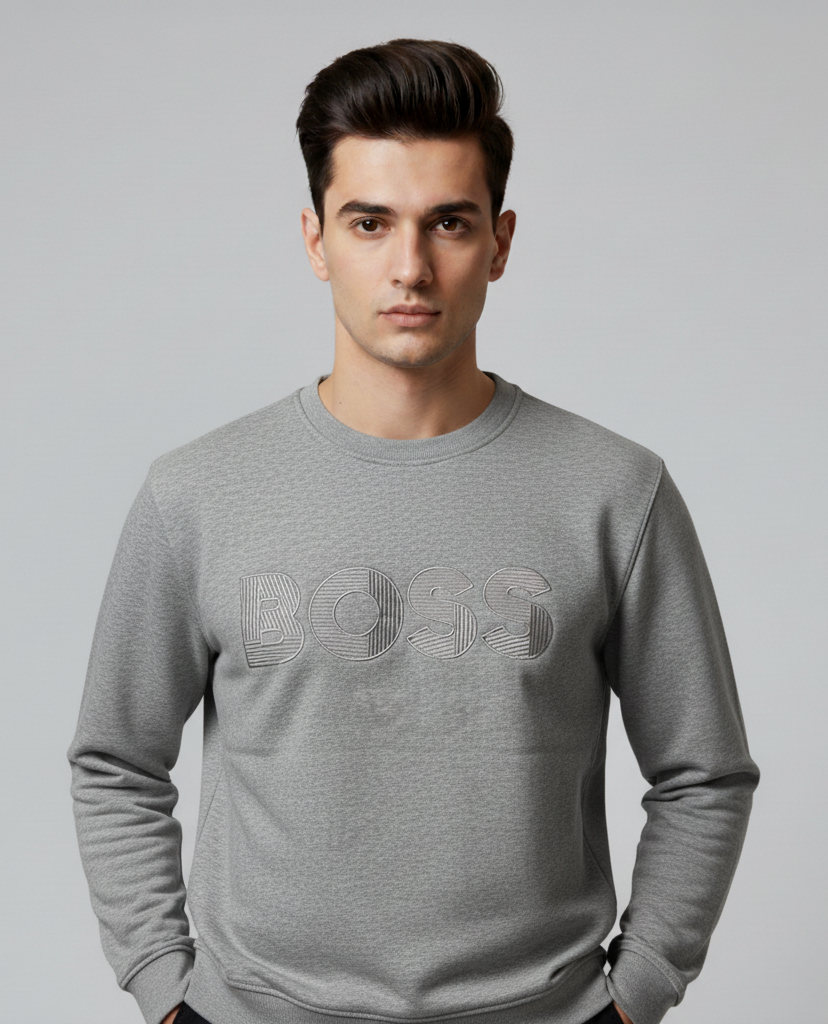 BS White Premium Sweatshirt – Soft Fleece, Winter Wear, Casual Comfort