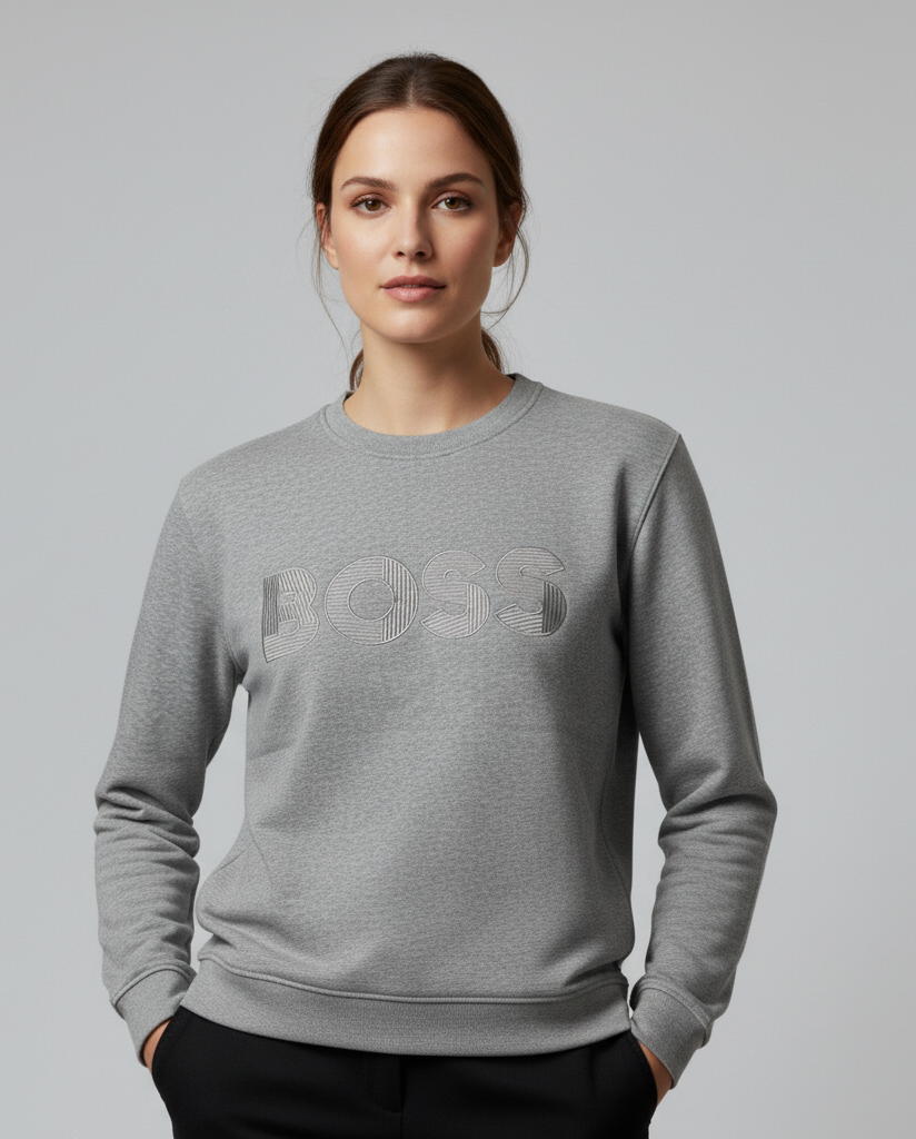 Women BS Heat Gray Premium Sweatshirt – Soft Fleece, Winter Wear, Casual Comfort