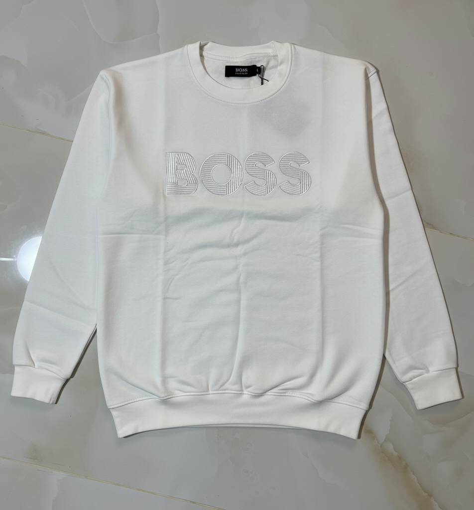 BS White Premium Sweatshirt – Soft Fleece, Winter Wear, Casual Comfort