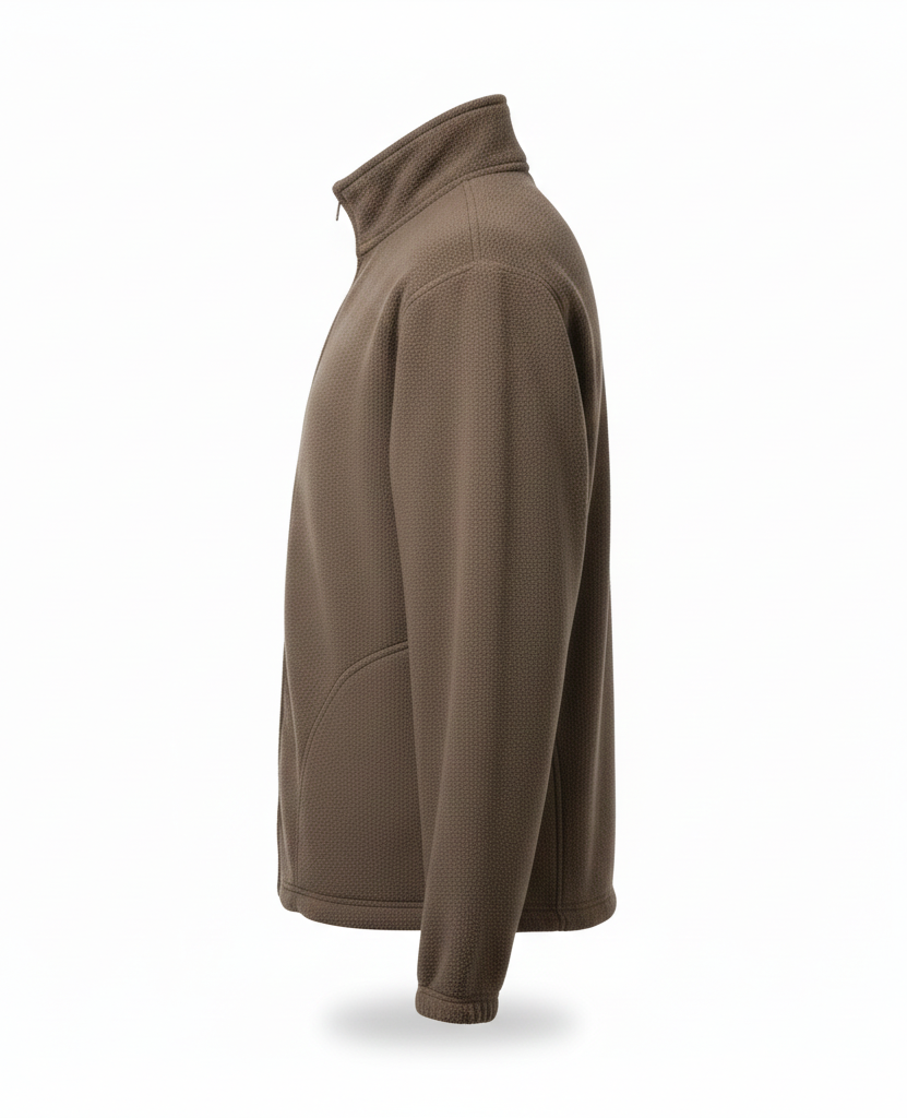 Brown Full-Zip Polar Fleece Jacket