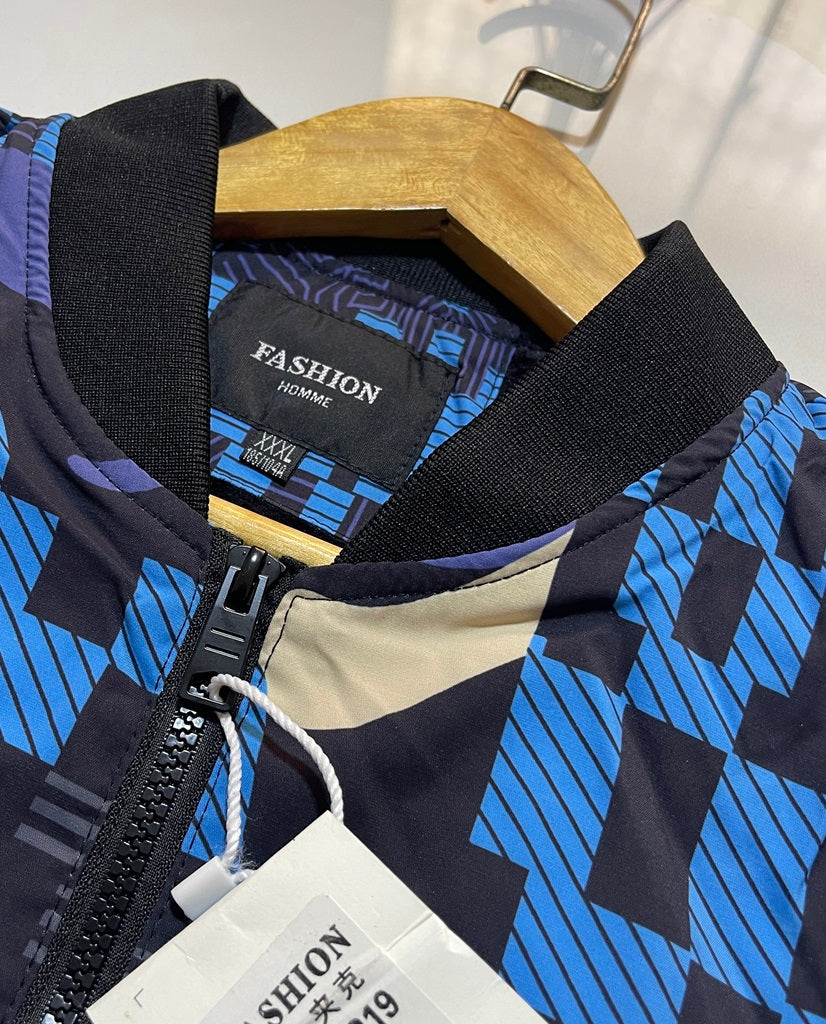 Women Blue Camo Fur-Lined Jacket