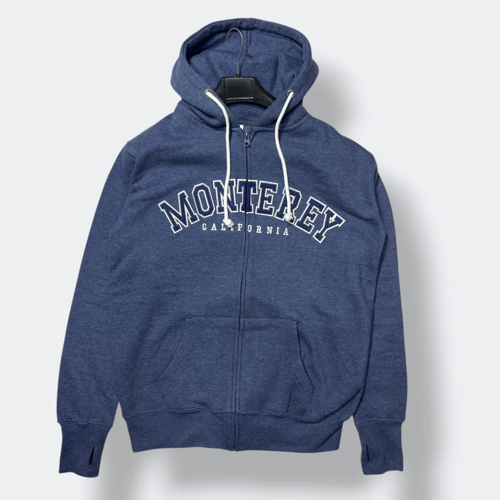 Premium Unisex Navy Blue Fleece Zip Hoodie  Monterey California Print