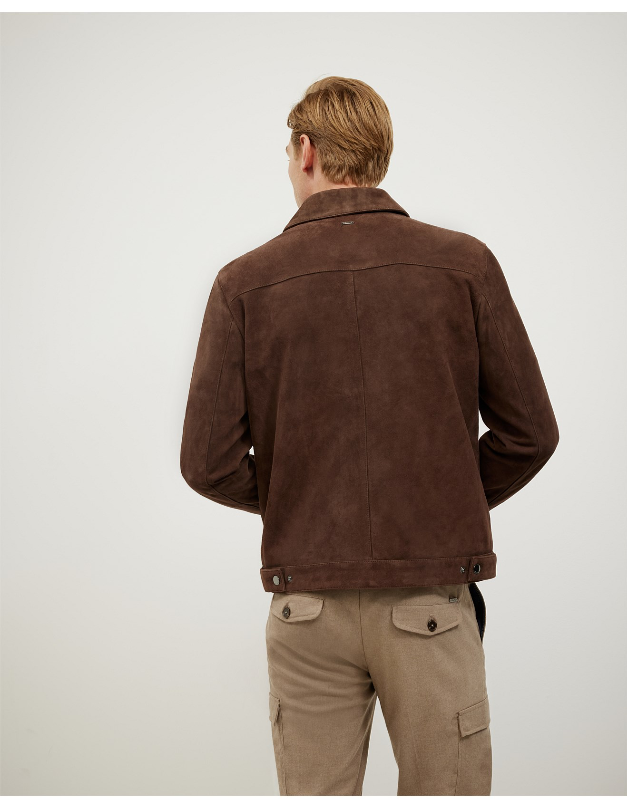Brown Suede Classic Zip Jacket