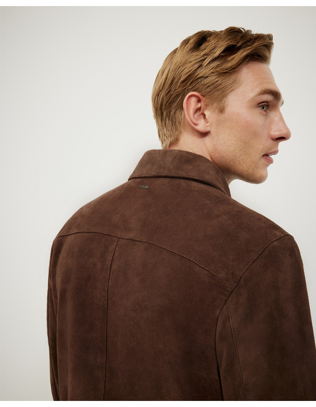 Brown Suede Classic Zip Jacket