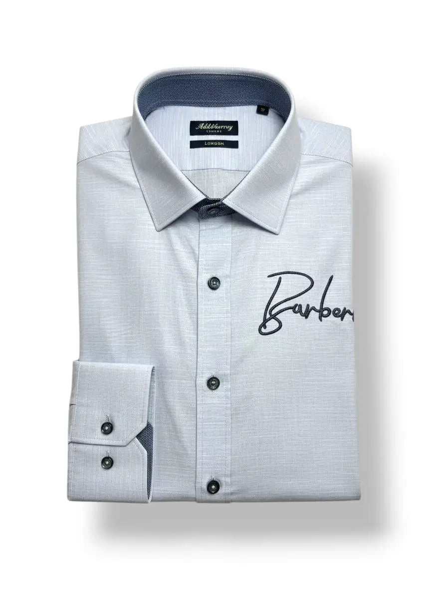 Men’s Light Blue Sami Formal Shirt with Signature Embroidery