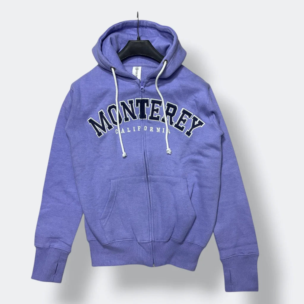 Premium Unisex Indigo Pink Fleece Zip Hoodie  Monterey California Print
