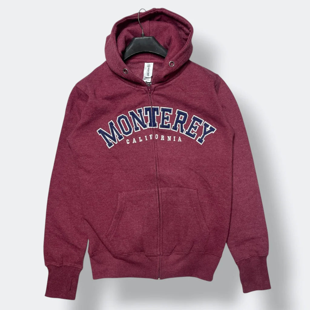 Premium Unisex Indigo Red Fleece Zip Hoodie  Monterey California Print