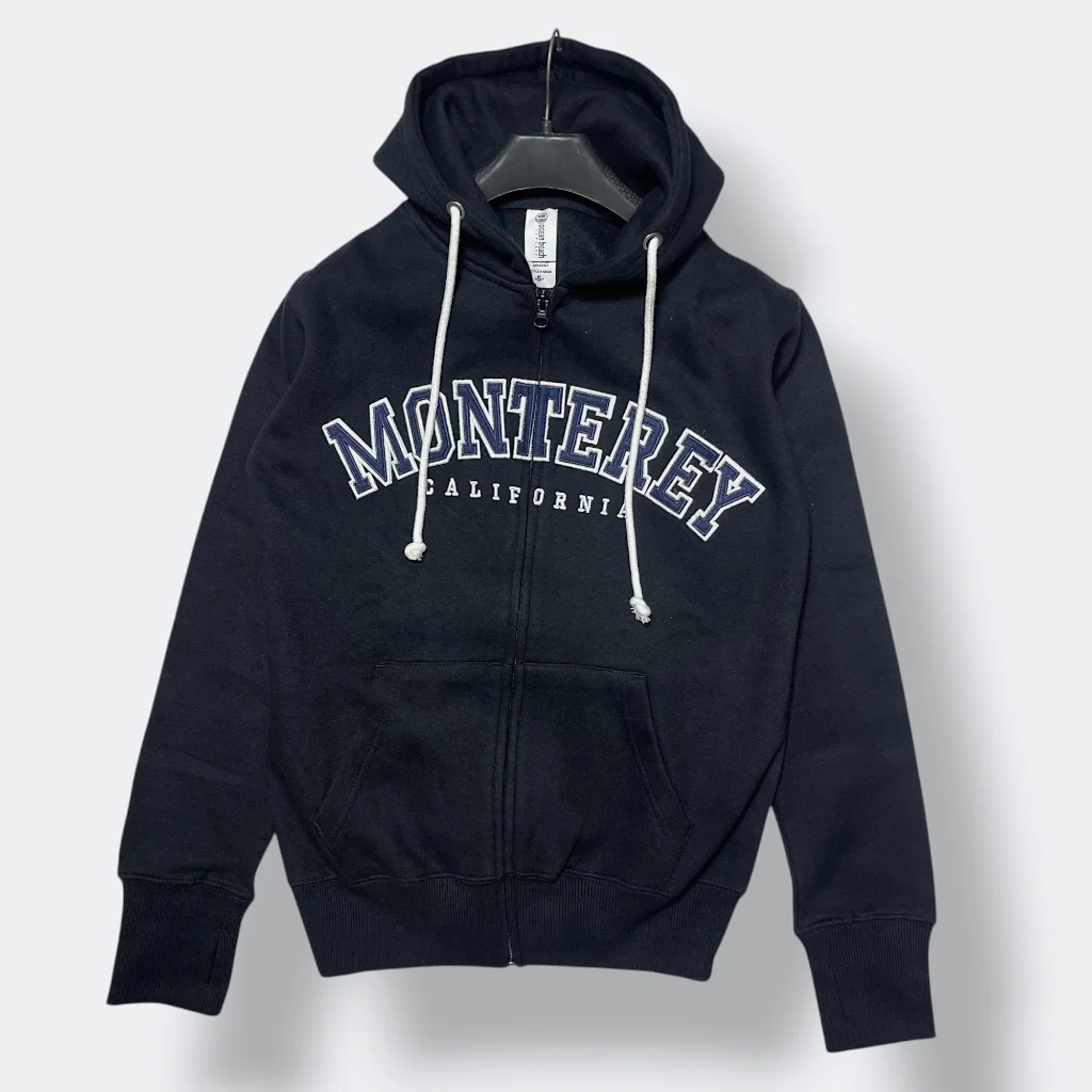 Premium Unisex Indigo Red Fleece Zip Hoodie  Monterey California Print