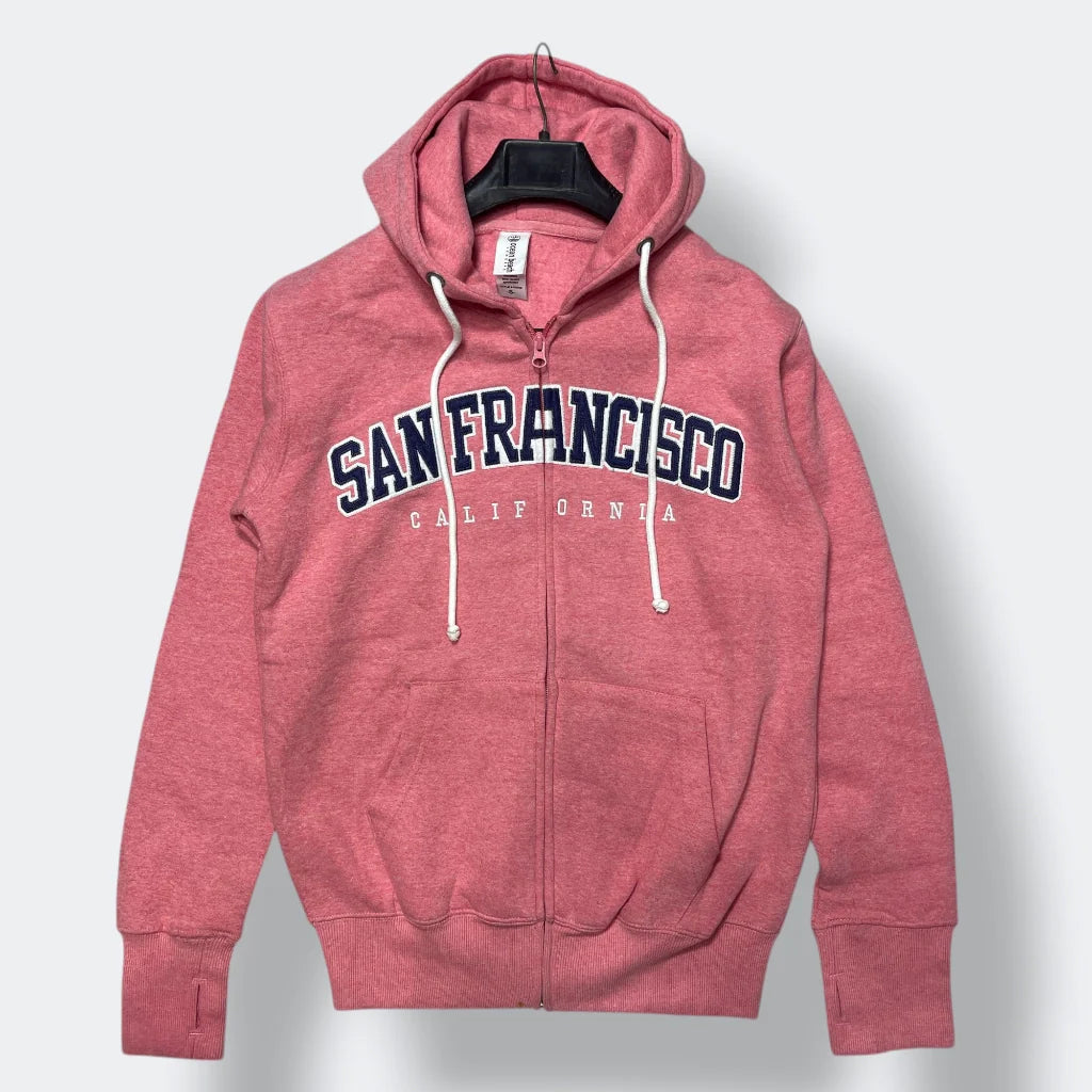 Premium Unisex Indigo Blue Fleece Zip Hoodie  Sanfrancisco California Print