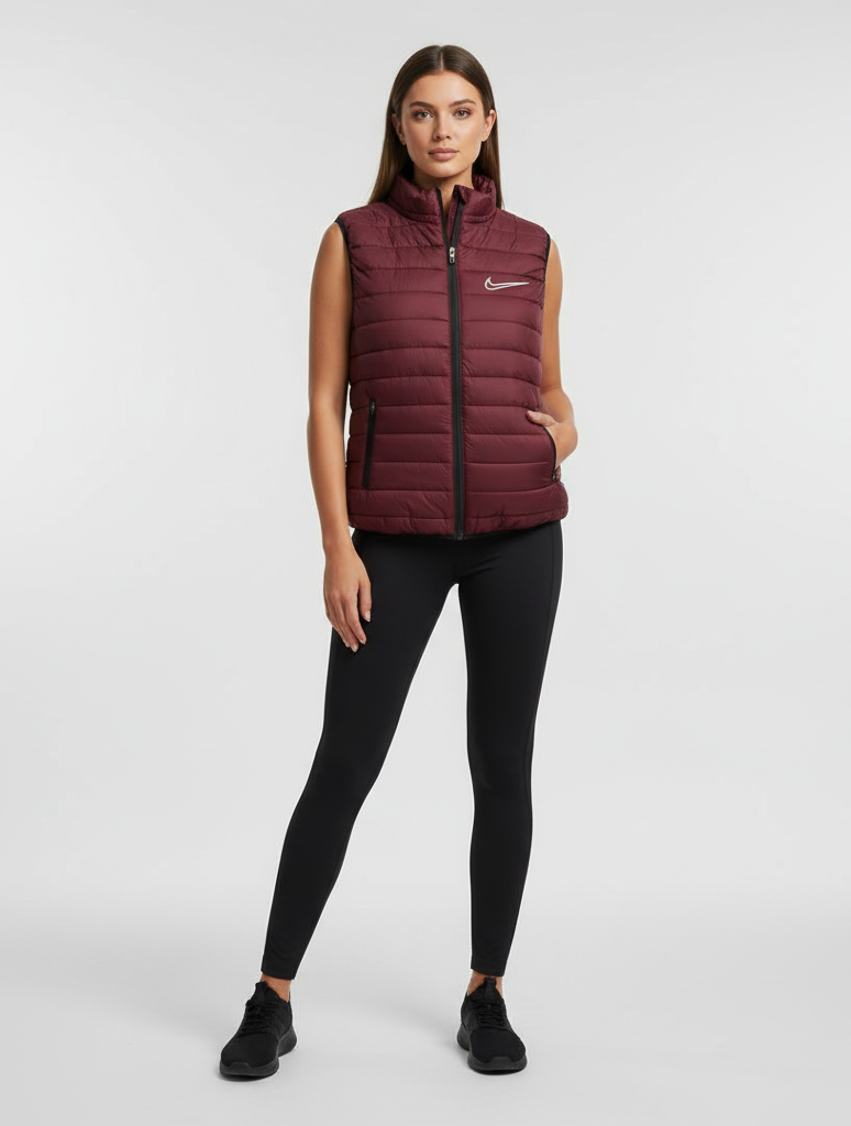 Premium Maroon Puffer Bodywarmer for Women