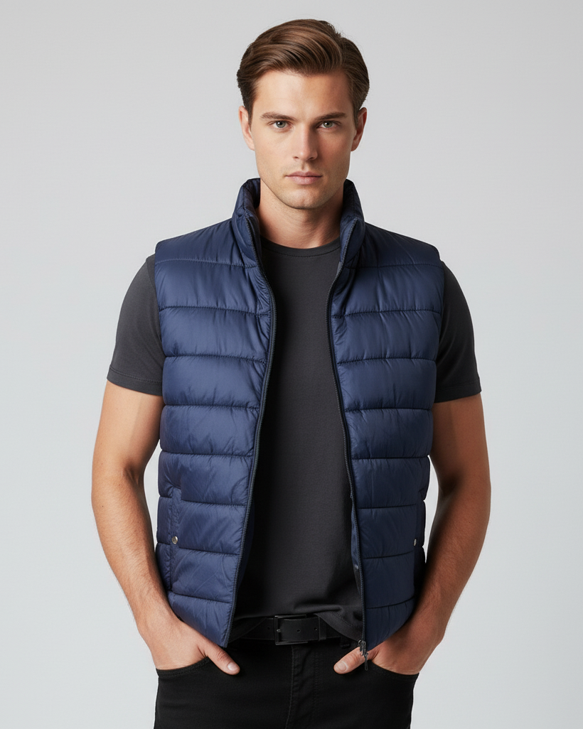 Premium Blue Puffer Bodywarmer for Men